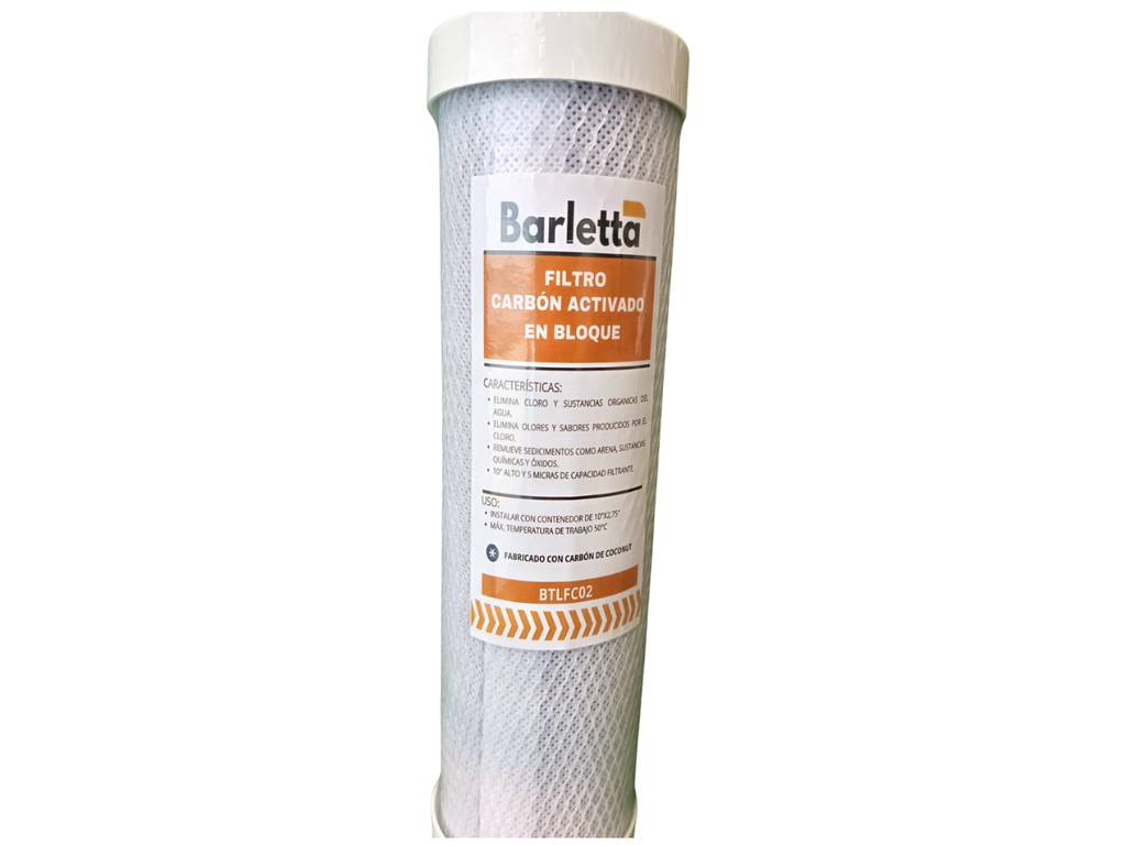 CARTUCHO CARBON ACTIVADO EN BLOQUE 10"X2.5" (BARLETTA)